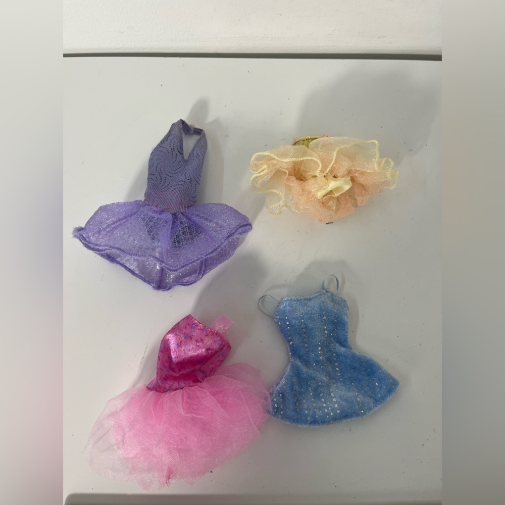 Vintage Barbie Doll Clothing Lot of 4 Sporty Star Ice Dress Blue Pink Purple